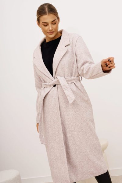 Płaszcz z paskiem – Puder, UNI