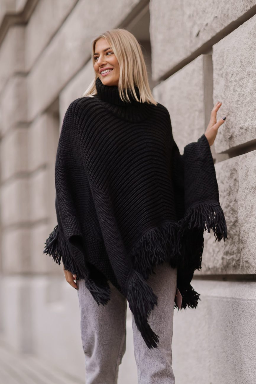 Ponczo golf frędzle