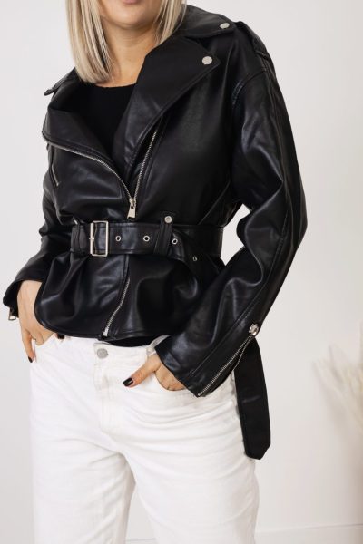 Ramoneska z paskiem talia – Czarny, L