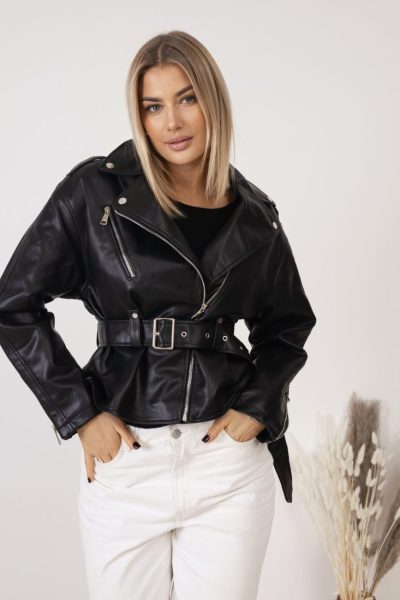 Ramoneska z paskiem talia – Czarny, S