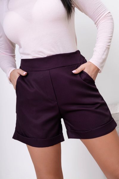 Spodenki krótkie gładkie – Śliwka, UNI
