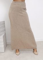 Spódnica długa kaszmir kieszonka