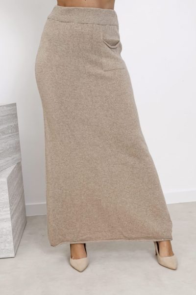 Spódnica długa kaszmir kieszonka