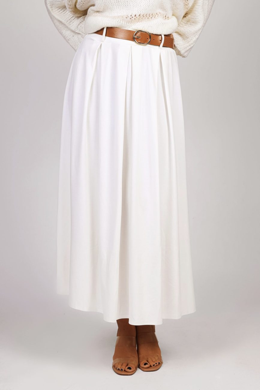 Spódnica tencel z paskiem