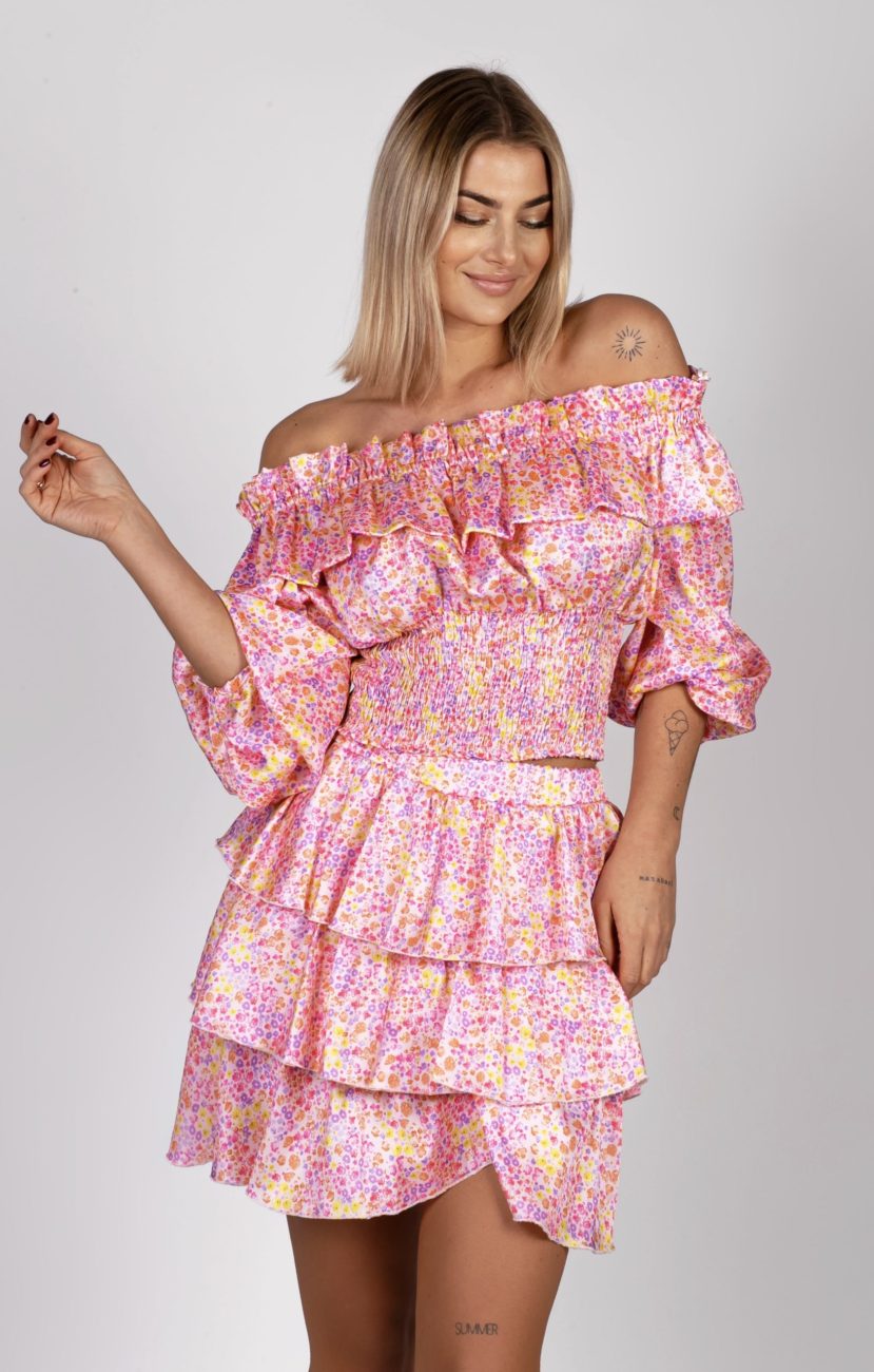 Spódniczka falbanka drobne kwiatki