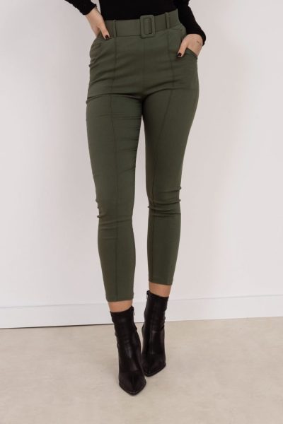 Spodnie cygaretki – Oliwka, UNI