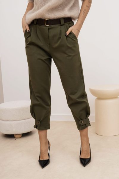 Spodnie dół guziczek punto – Pistacja, UNI