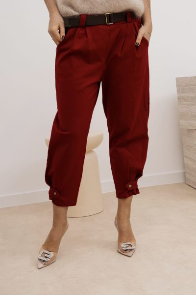 Spodnie dół guziczek punto – Wino, UNI