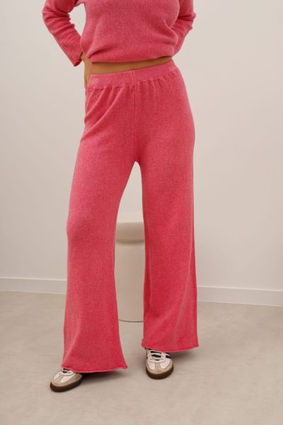 Spodnie dzianina bez kieszeni – Ciemny róż, UNI