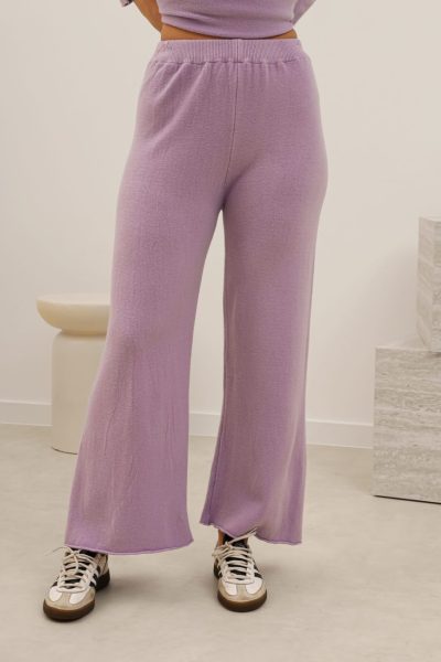 Spodnie dzianina bez kieszeni – Lila, UNI