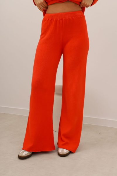 Spodnie dzianina bez kieszeni – Pomarańczowy, UNI