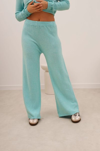 Spodnie dzianina bez kieszeni – Turkus, UNI