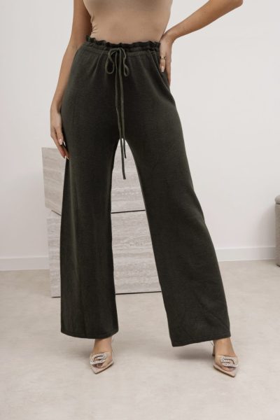 Spodnie dzianinka bez kieszeni – Oliwka, UNI