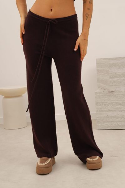 Spodnie dzianinka bez kieszeni – Śliwka, UNI