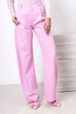 Spodnie eleganckie zaszewki – Różowy, S