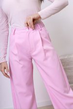 Spodnie eleganckie zaszewki – Różowy, S