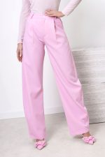 Spodnie eleganckie zaszewki – Różowy, S