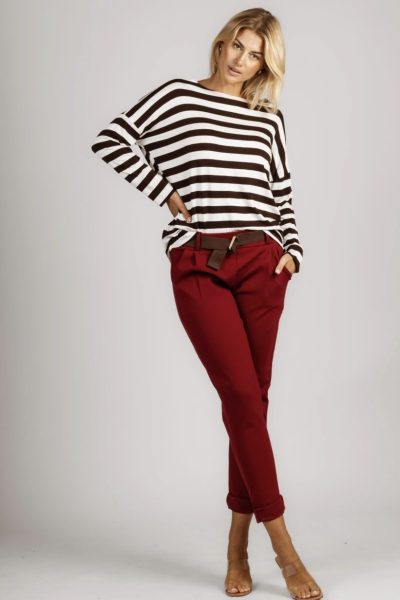 Spodnie gładkie z paskiem