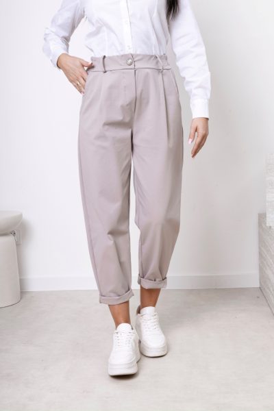 Spodnie guzik perła – Beż, UNI