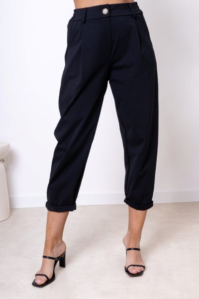 Spodnie guzik perła – Czarny, UNI