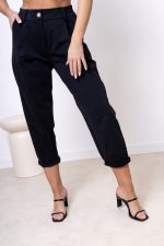 Spodnie guzik perła – Czarny, UNI