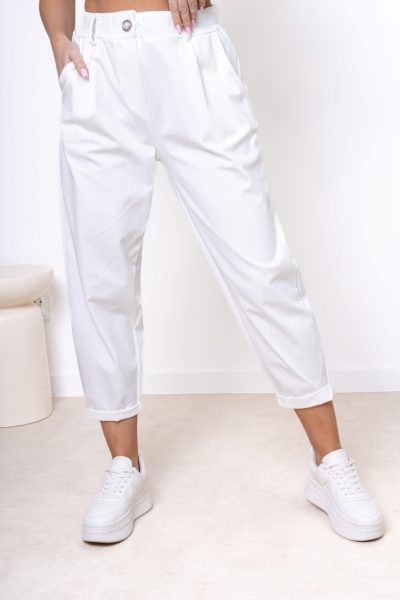 Spodnie guzik perła – Ecru, UNI