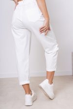 Spodnie guzik perła – Ecru, UNI