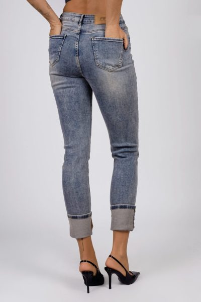 Spodnie jeans dół perełki