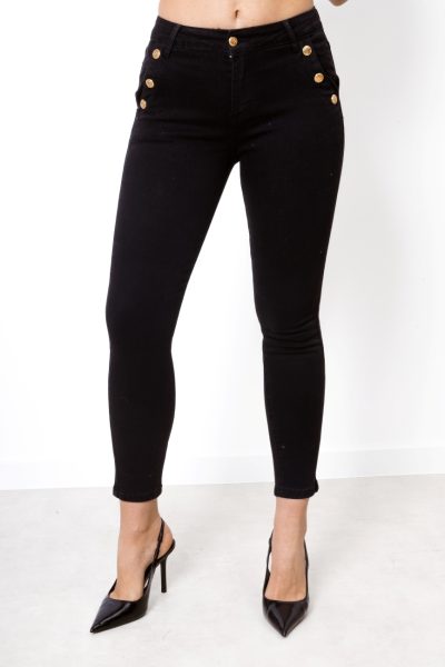 Spodnie jeans kardashianki – Czarny, XS