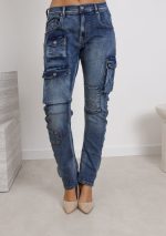 Spodnie jeans kieszenie napy