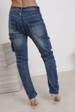 Spodnie jeans kieszenie napy