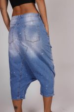 Spodnie jeans łatki przetarcia