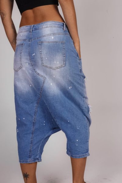 Spodnie jeans łatki przetarcia