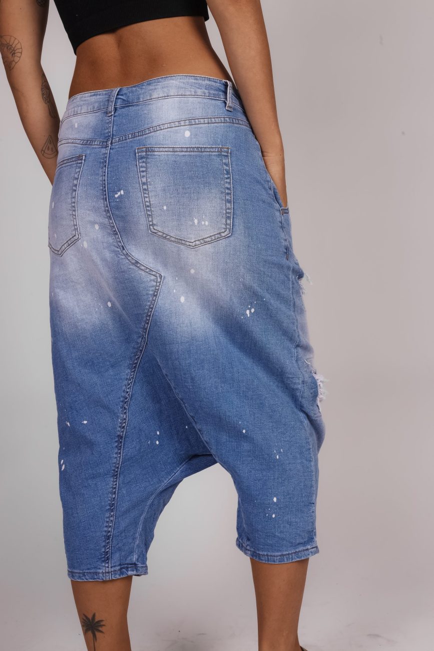 Spodnie jeans łatki przetarcia