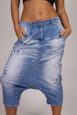 Spodnie jeans łatki przetarcia