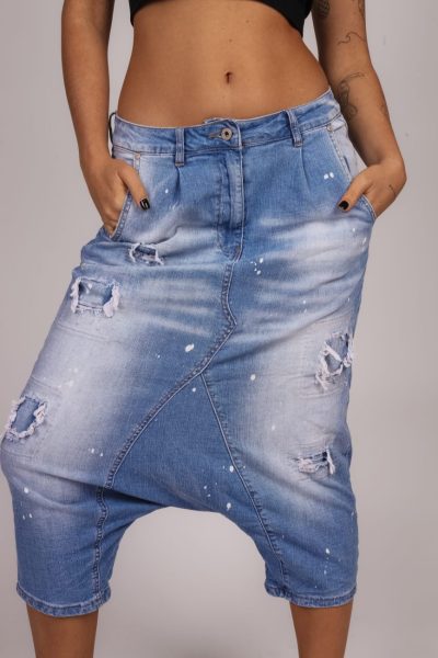 Spodnie jeans łatki przetarcia