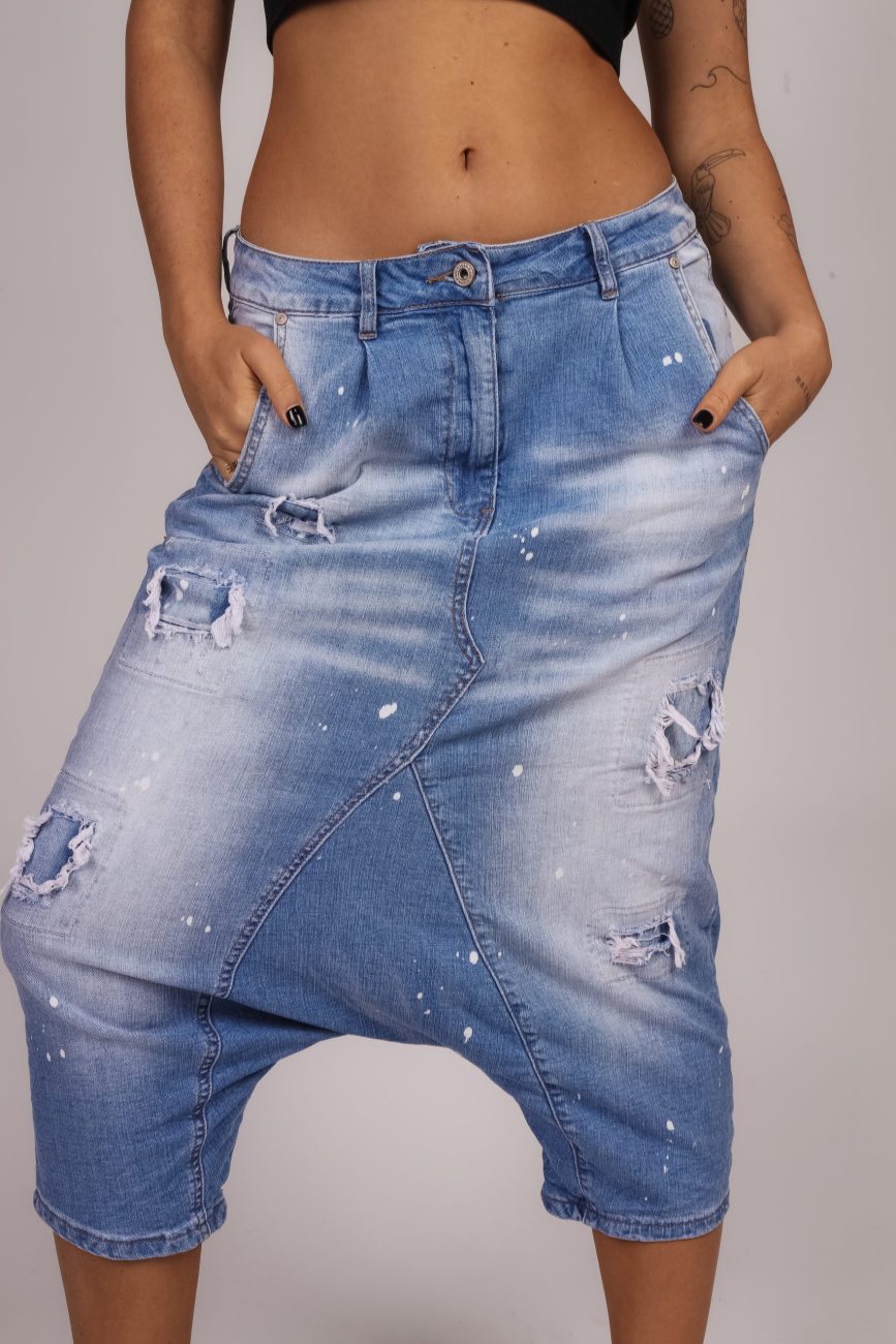 Spodnie jeans łatki przetarcia