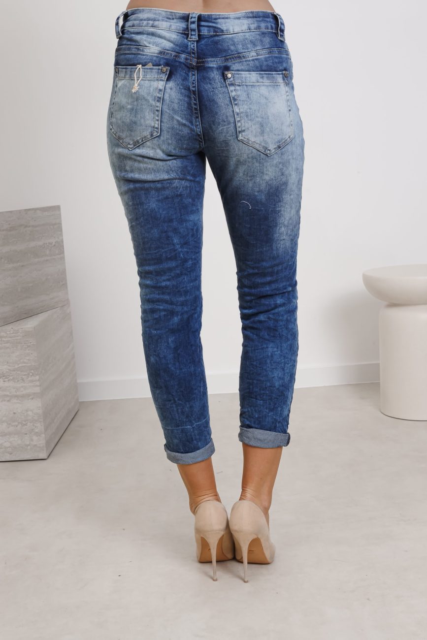 Spodnie jeans przecierane