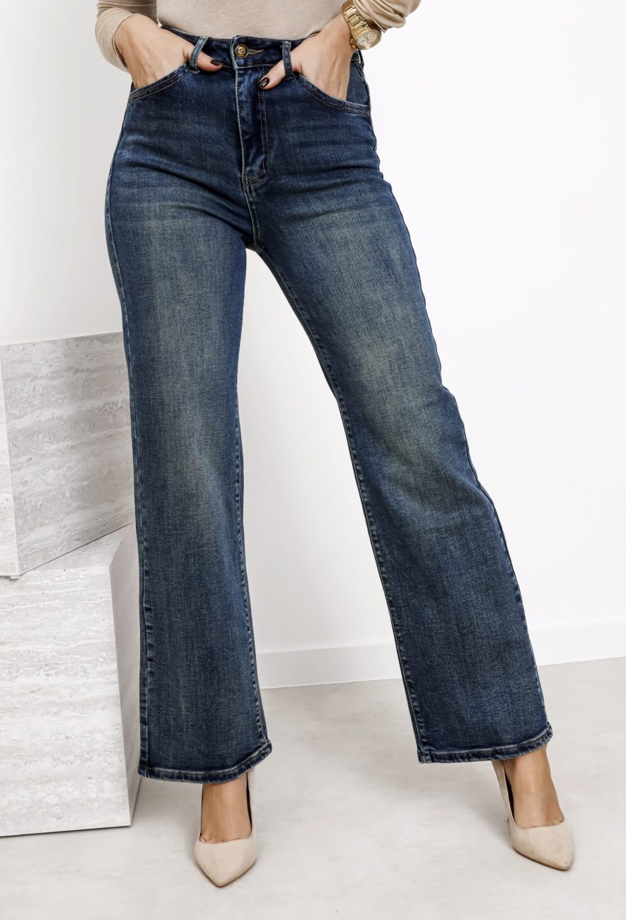 Spodnie jeans szeroka nogawka