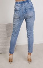 Spodnie jeans sznurówka kieszeń zamek