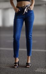 Spodnie jeans wstążka