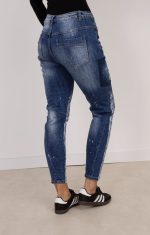 Spodnie jeans zebra niebieski s
