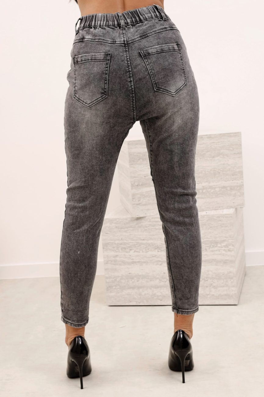 Spodnie jeasn przetarcia guziki