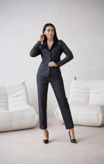 Spodnie kolorowa nitka RISSKIO – Czarny, S