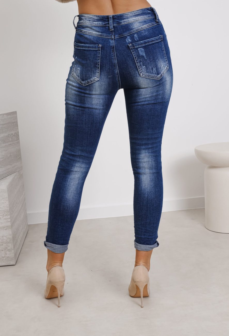 Spodnie przetarcia łatki guziki