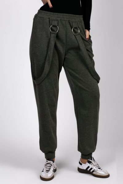 Spodnie szelki – Oliwka, UNI