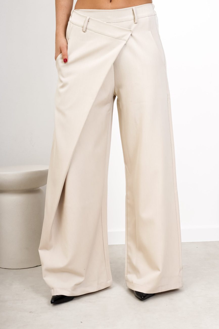 Spodnie szerokie zakładka