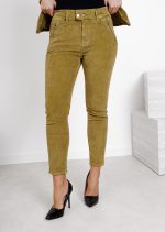 Spodnie sztruks kieszeń zamek