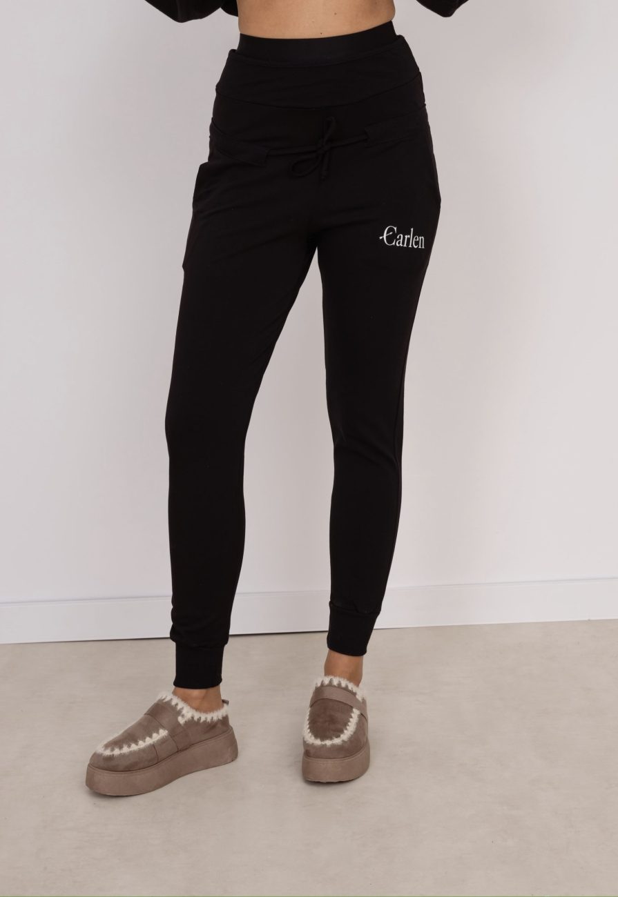 Spodnie wiązany pas carlen czarne