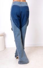 Spodnie wycięte fale – Niebieski, M